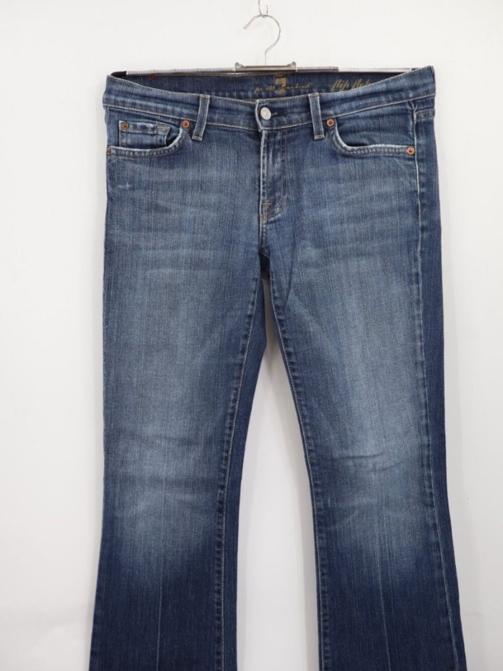 7 For All Mankind Flip Flop Y2K Boot Cut Womens Jeans Sz 29x28 Distressed - Picture 4 of 16